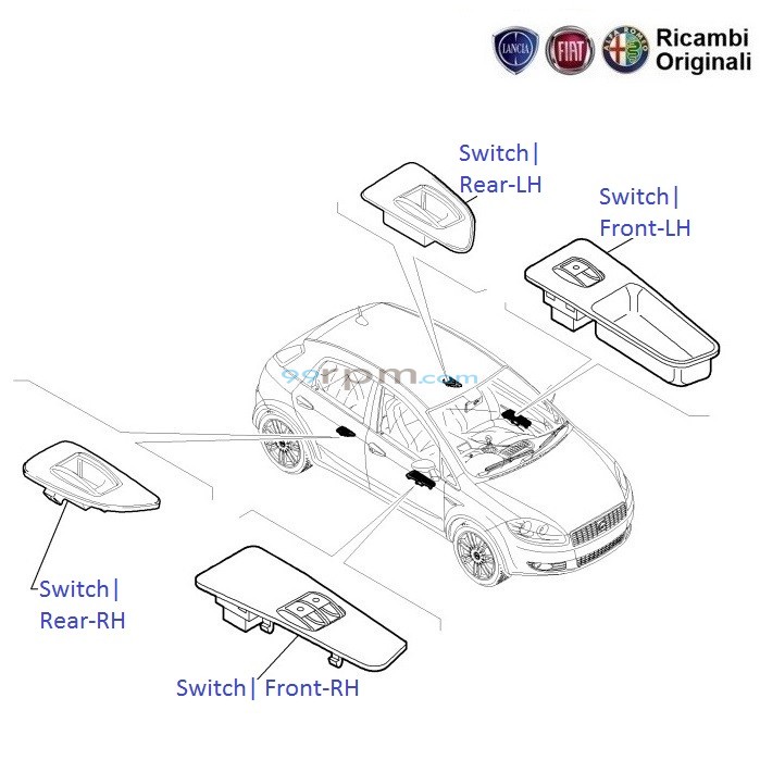 FIAT Linea Power window and Electric Mirror Switches