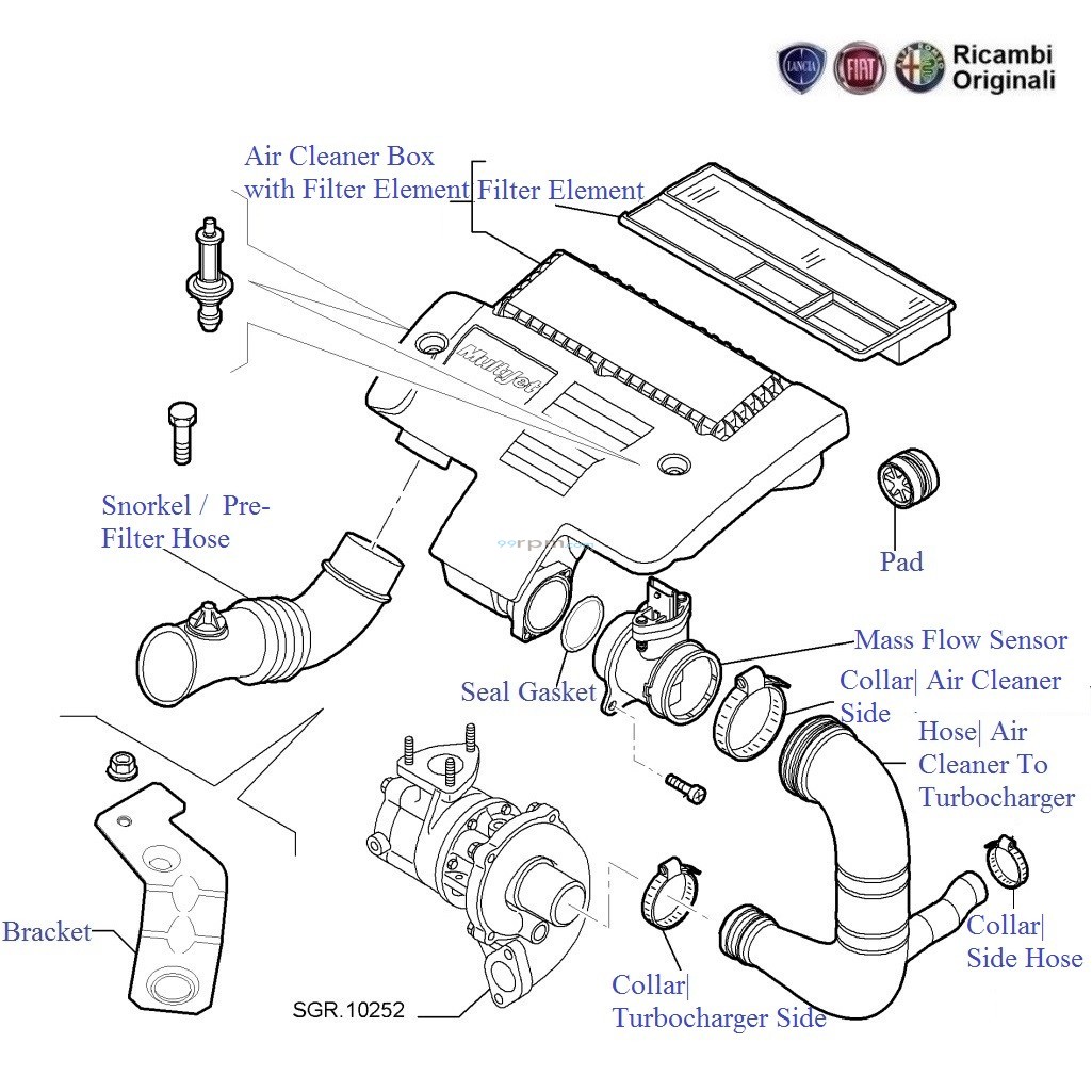 FIAT Punto 1.3 MJD Air Cleaner Box & Hoses