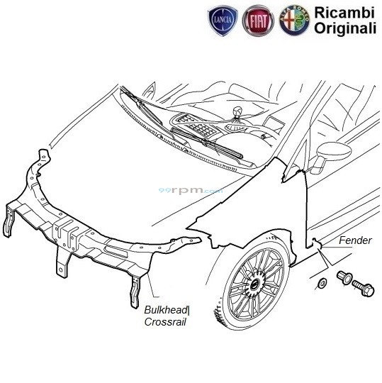 FIAT Grande Punto Front Fenders & Bulkhead Crossrail