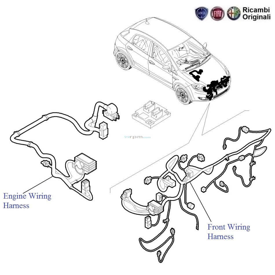 FIAT Punto 1.4 FIRE: Engine Wiring & Front Wiring Harness wiring harness fire issues 