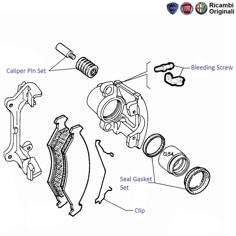 FIAT Linea 1.3 MJD Diesel Front Brake Caliper Components