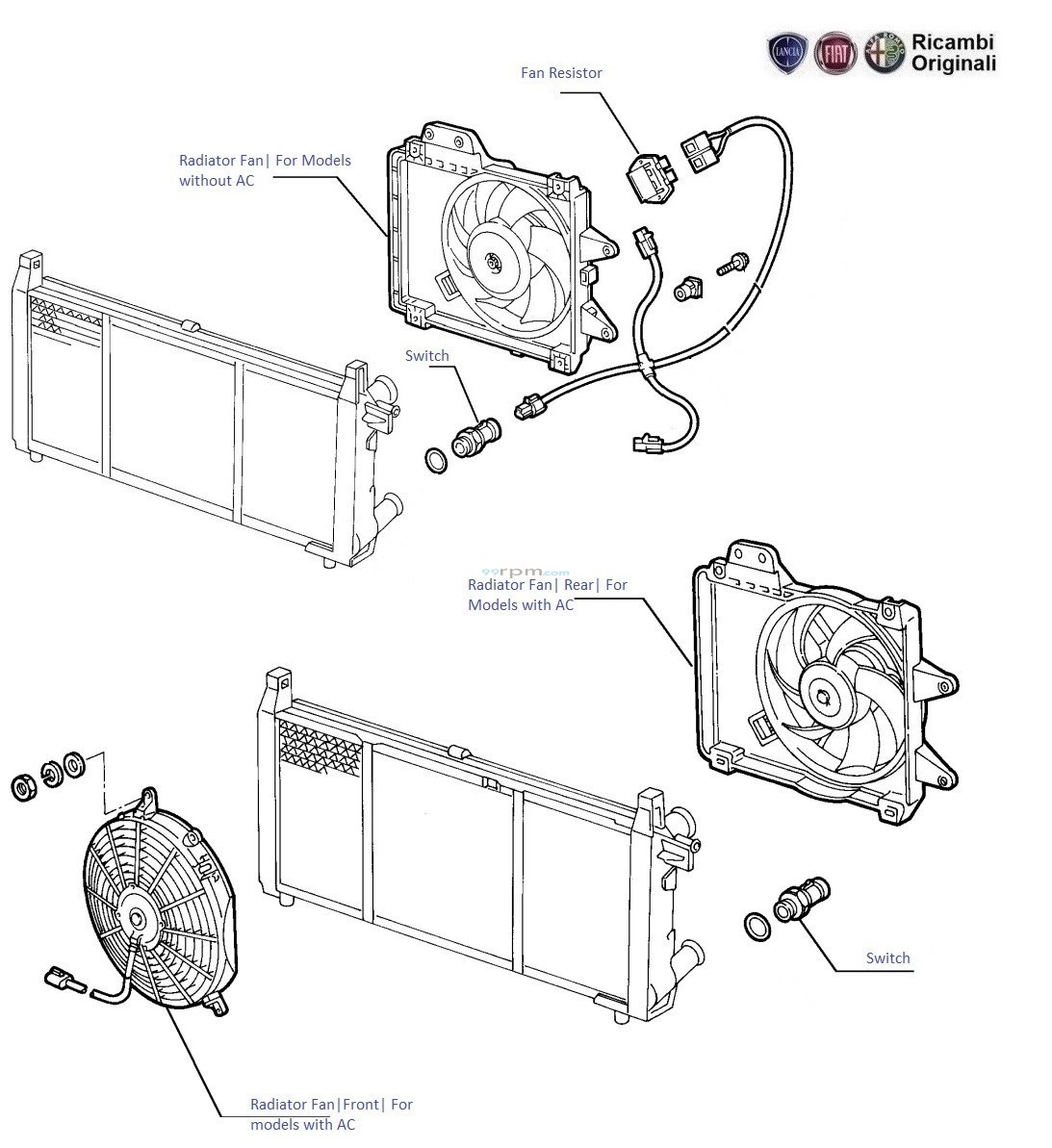 Fiat Uno 1.7D Radiator Fan