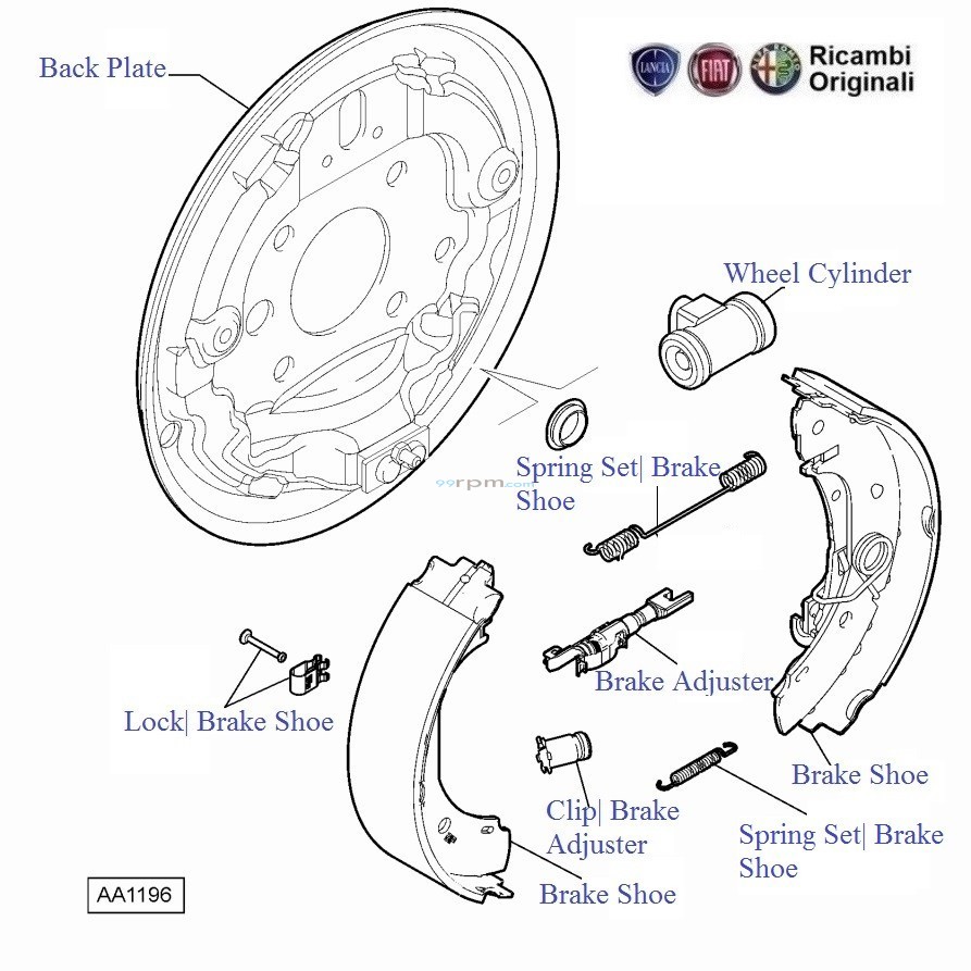 FIAT Punto 1.3 MJD diesel Component of Rear Brake