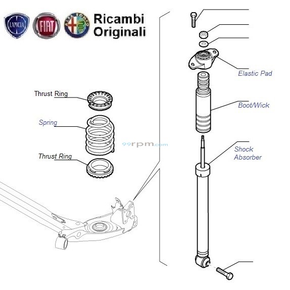 Fiat Genuine rear suspension for Fiat Grande Punto 1.3 multijet diesel