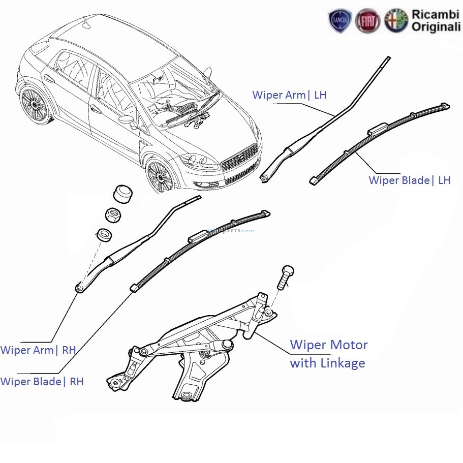 FIAT Punto Front Wiper Motor and Linkage