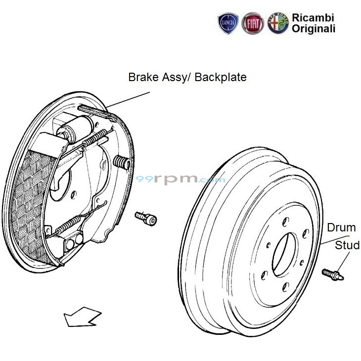 FIAT Palio, Petra Rear Brake Backplate & Drum