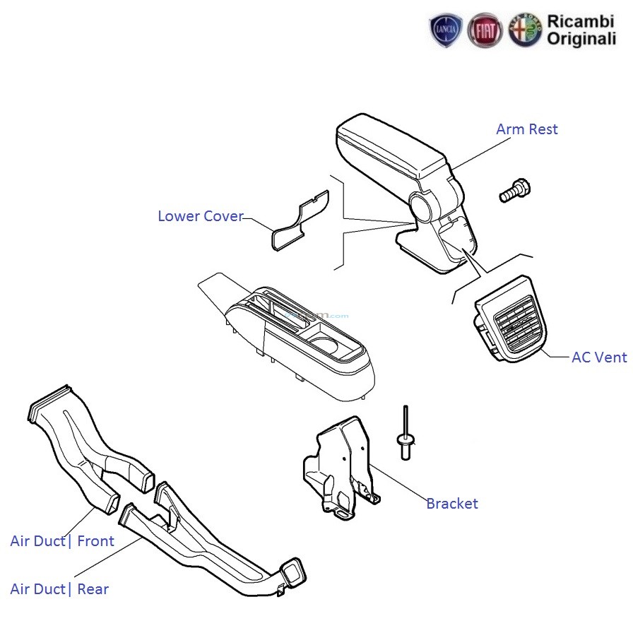 fiat linea rear ac vent