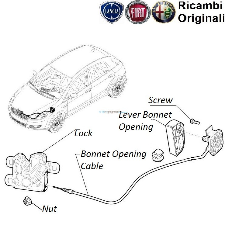 Fiat punto bonnet clearance release