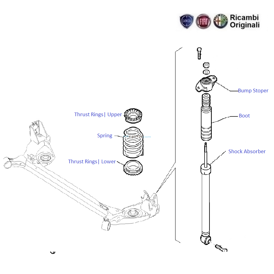 Fiat punto shock absorber top