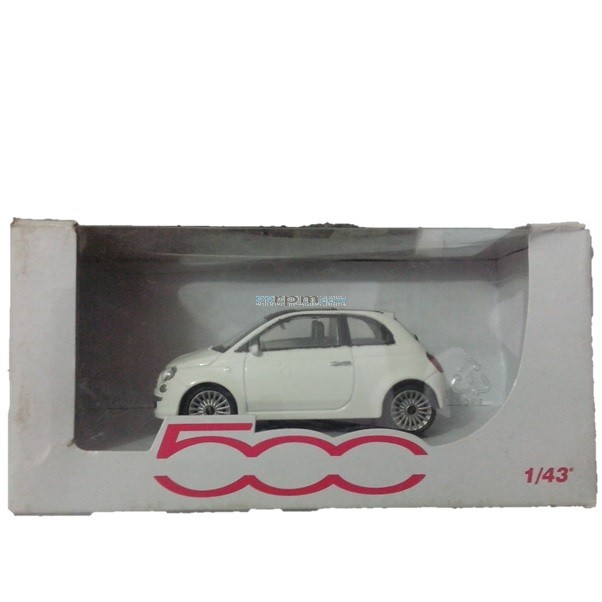 FIAT500 Scale Car Model Toy in White Color