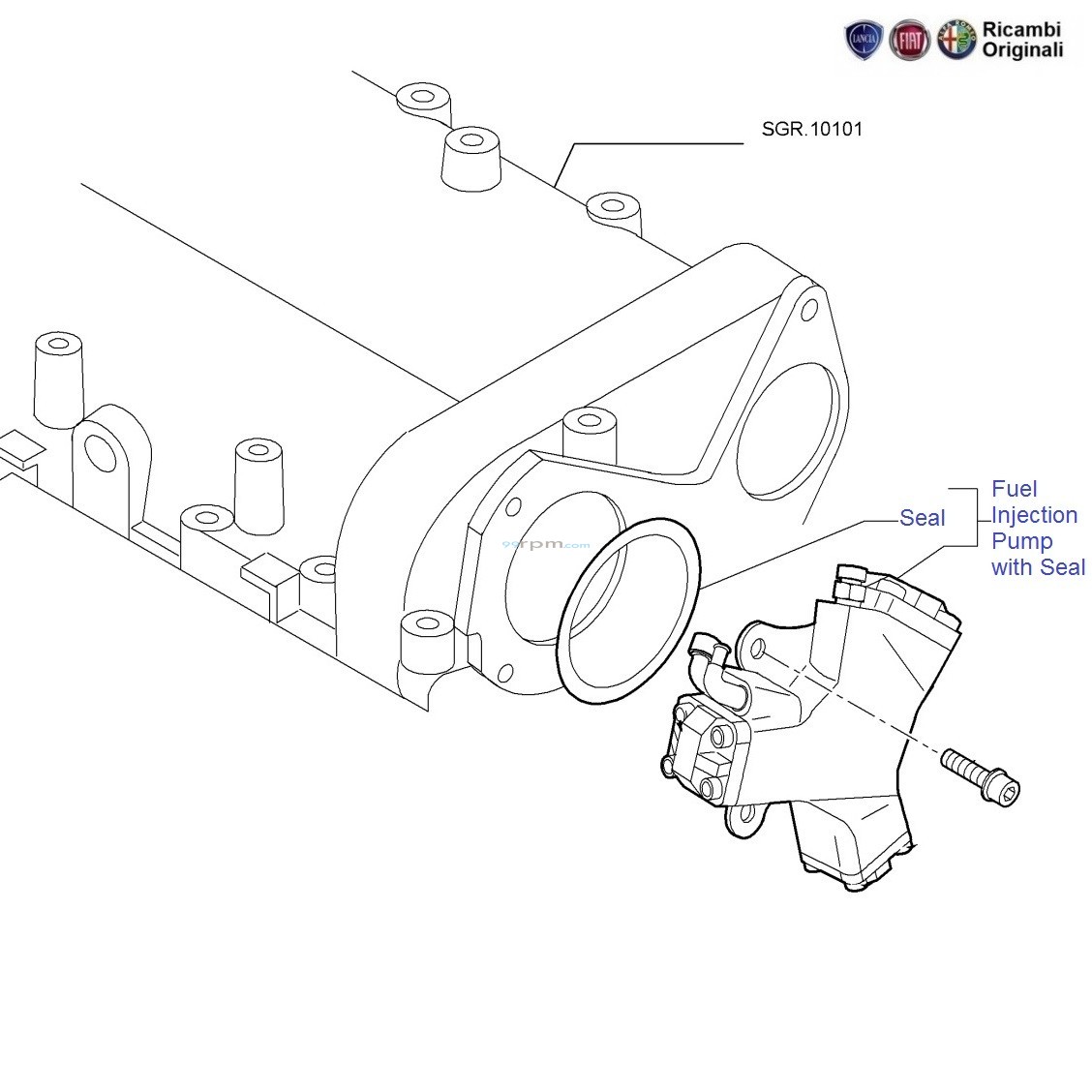 Fiat linea fuel pump top