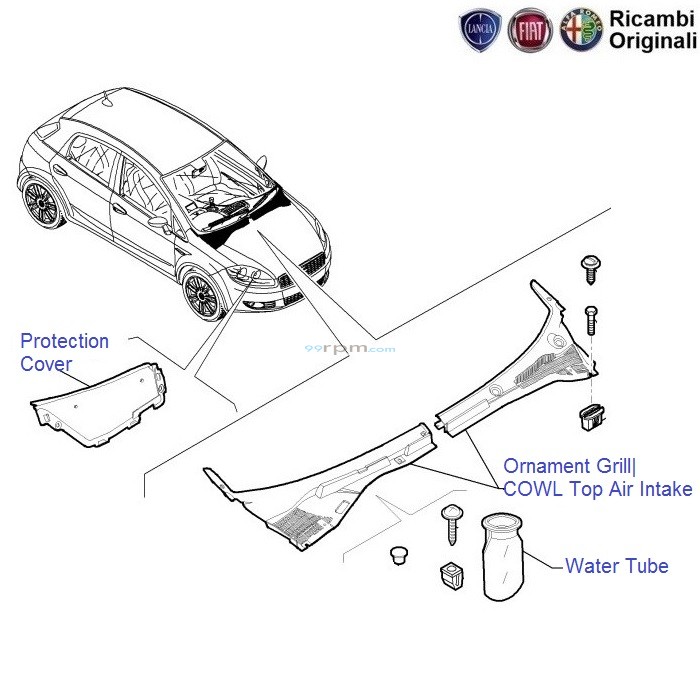 Fiat Grande Punto Air Intake Lid Ornament