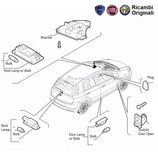 Fiat Grande Punto Roof Light Boot Light