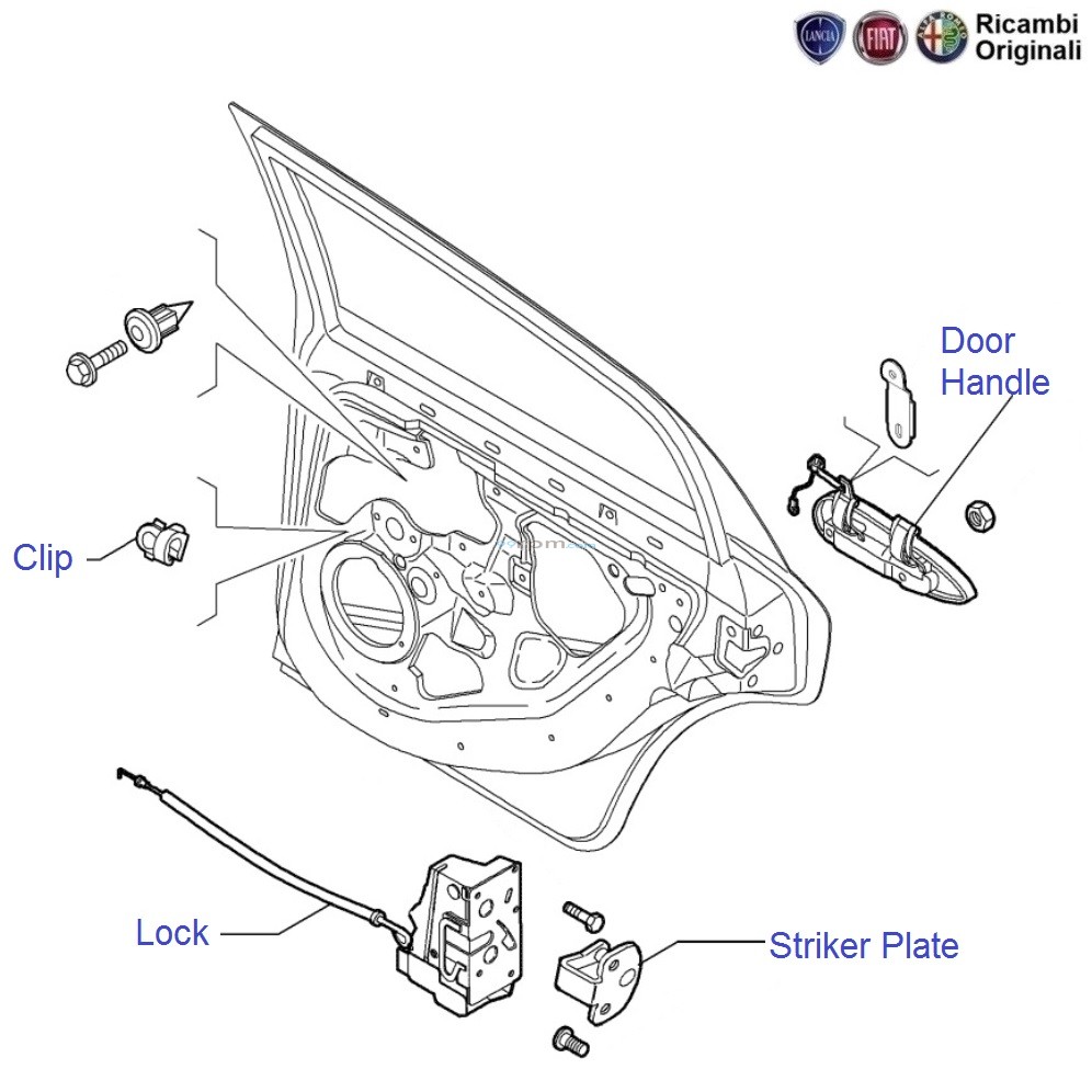 Fiat 500 door on sale handle connecting rod