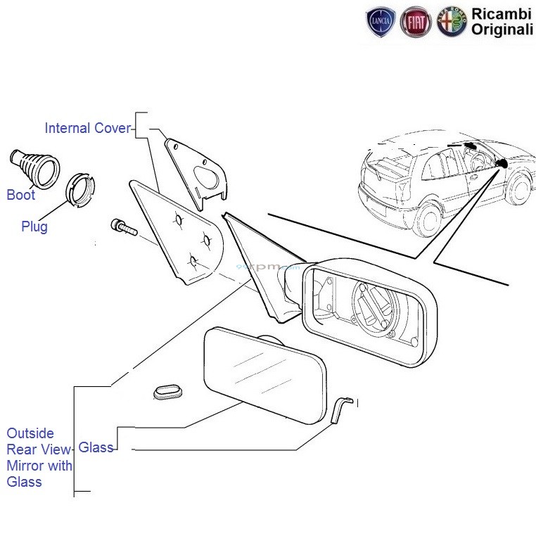 FIAT Palio RH Outside Rear View Mirror