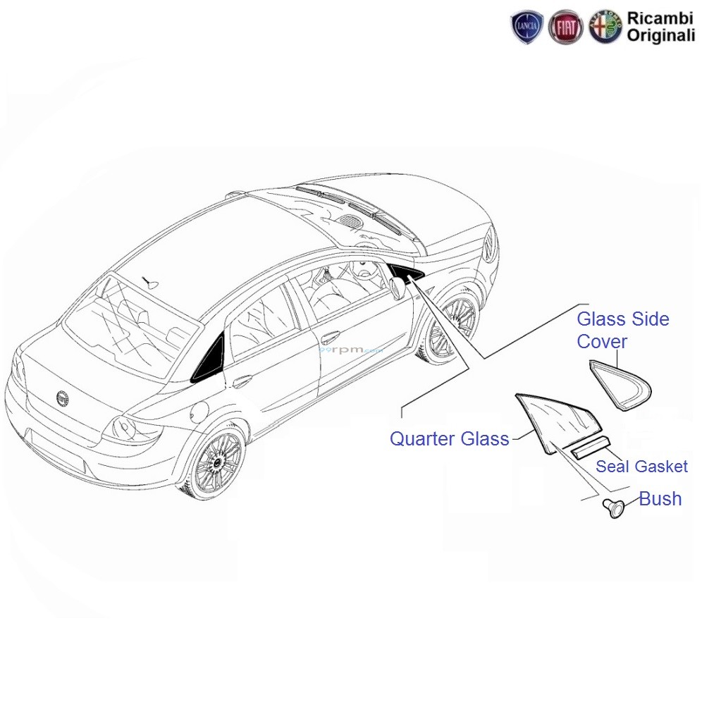 Fiat Linea Front Right Quarter Glass