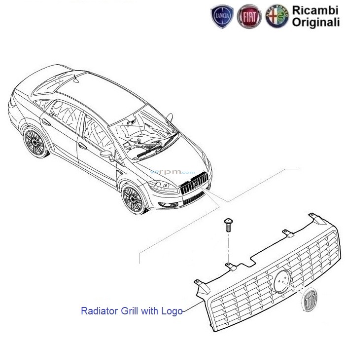 Fiat Linea Radiator Upper Grill