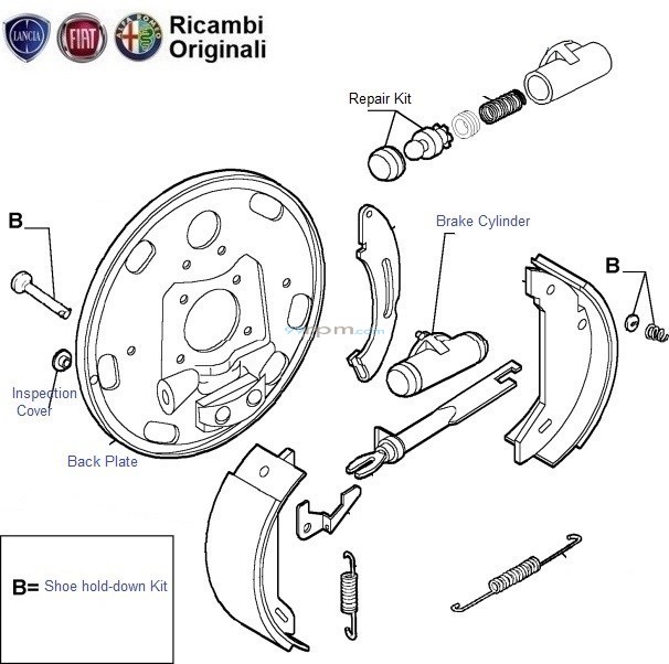 FIAT Palio & Palio Stile Rear Brake Drum, Shoes, cylinder