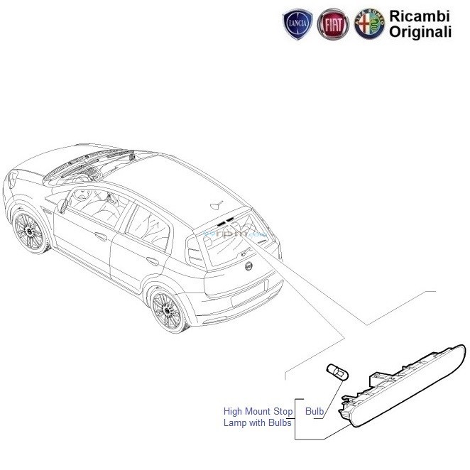 genstand indsats usund FIATPunto: Rear High Mount center stop lamp/brake light