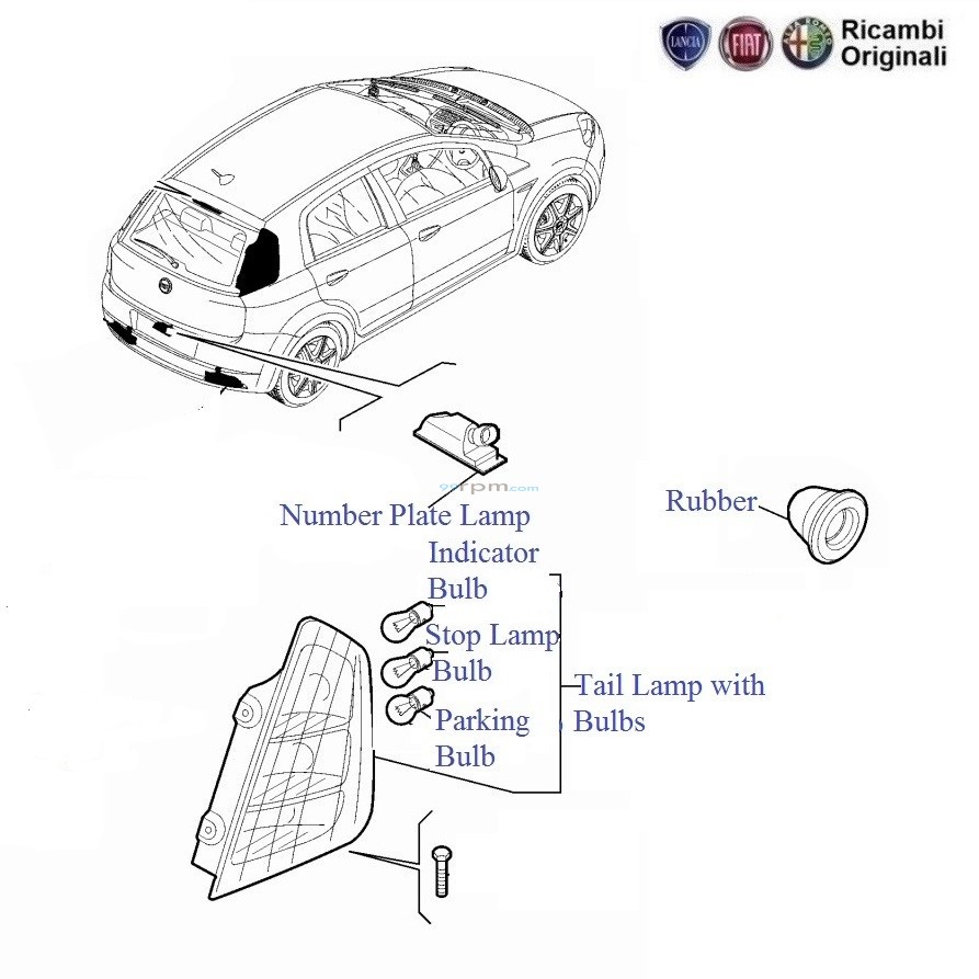 FIAT Grande Punto Tail Lamp and Bulbs