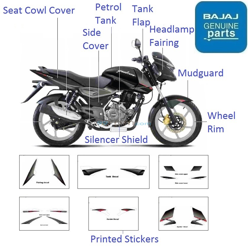 Bajaj Pulsar 150 BS4 Black Pack Edition Parts