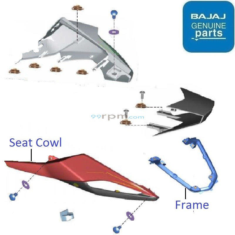 Bajaj Pulsar RS200 (BS6, AprilSept 2020) Seat Cowl