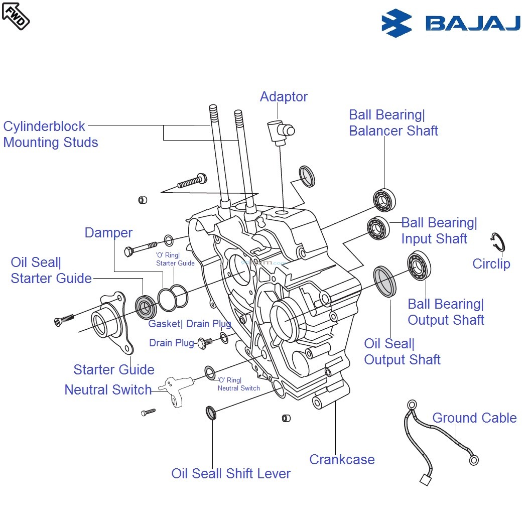 Bajaj Avenger 220 DTSi LH Crankcase