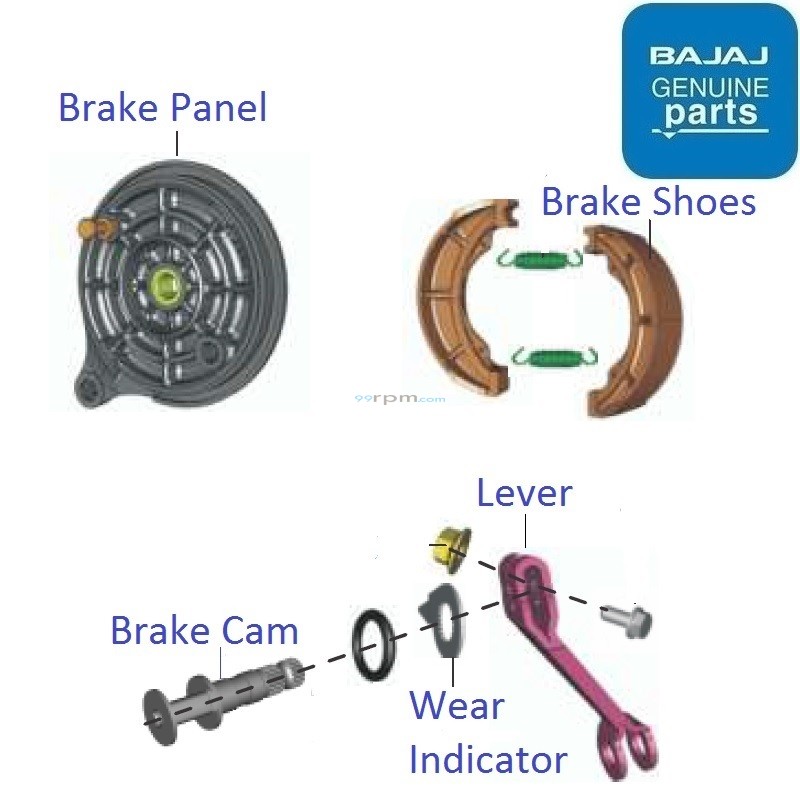 bajaj ct 100 rear brake shoe price