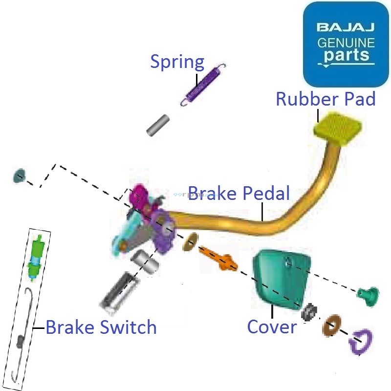 bajaj ct 100 back brake shoe price