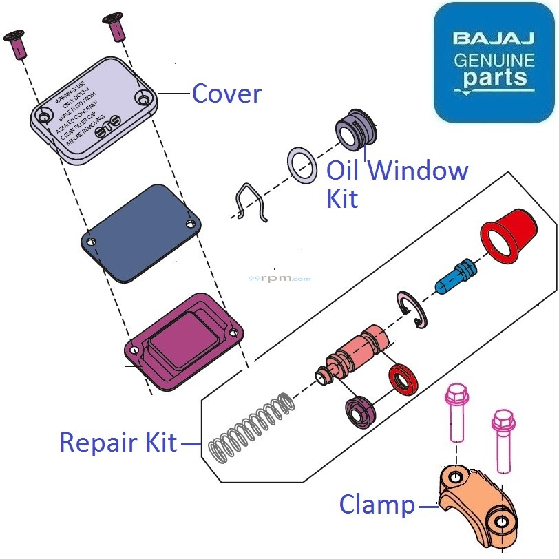 Bajaj CT 125X (202223) Front Master Cylinder Components