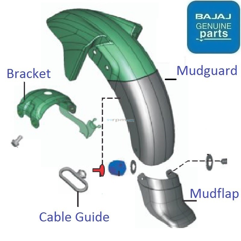 bajaj discover 100cc mudguard price