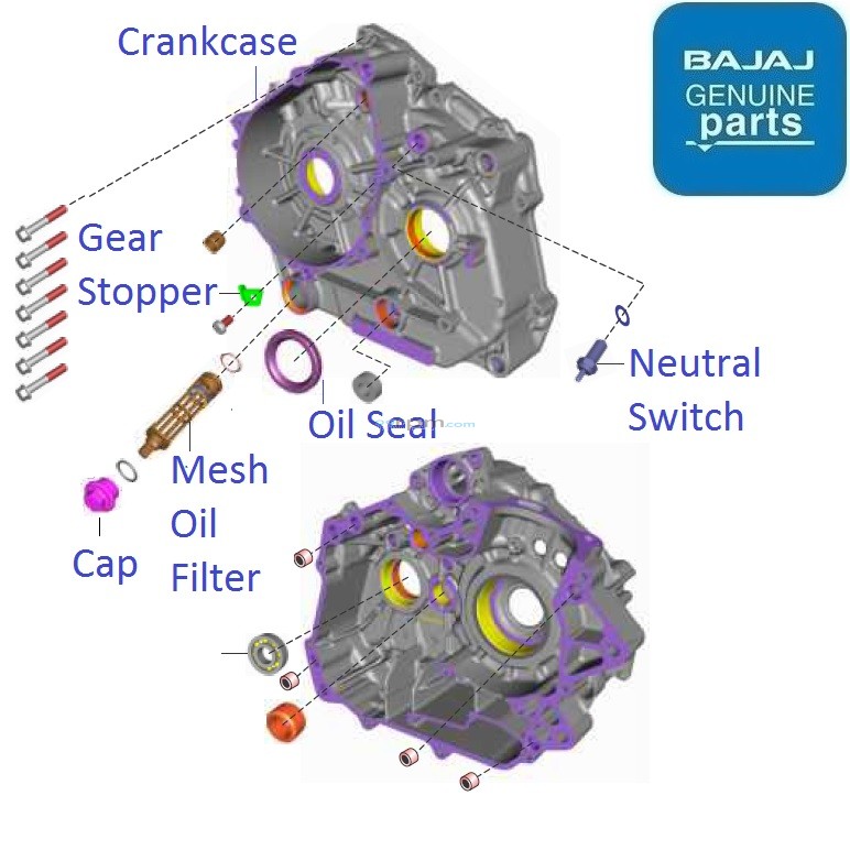 bajaj discover 100cc crank price