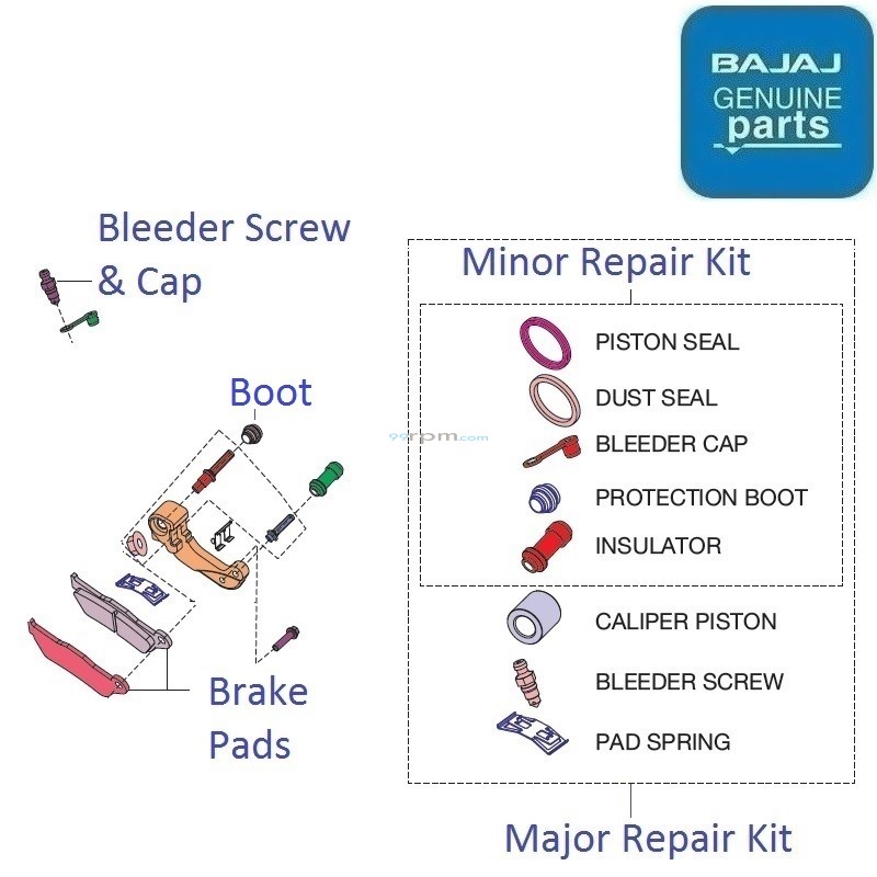 Discover 125M (20142015) Front Caliper Components