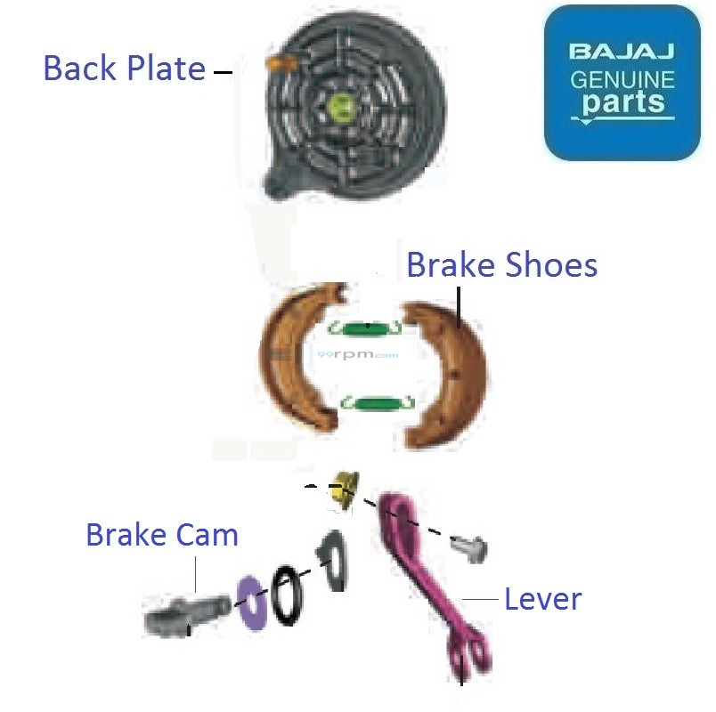 bajaj discover 150 brake shoe price