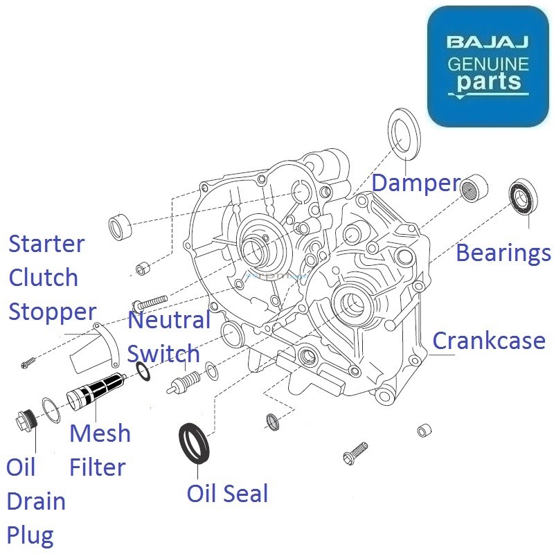Discover 150 (20102013) Crankcase LH