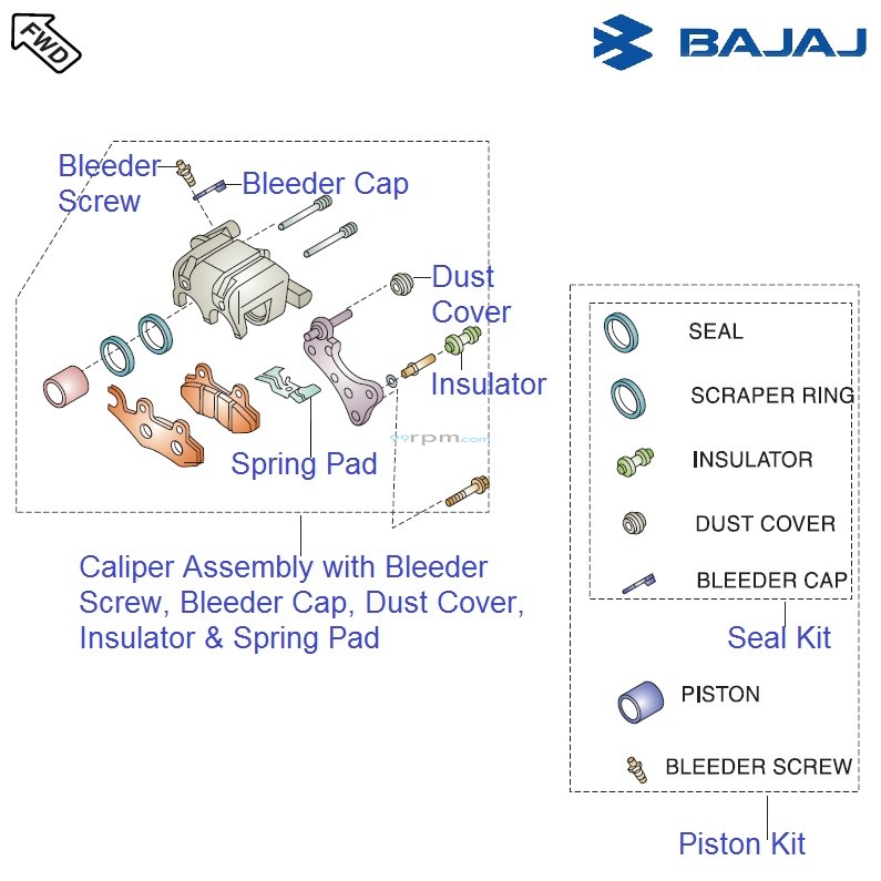 Bajaj Avenger Cruise 220 DTSi Front Brake Caliper
