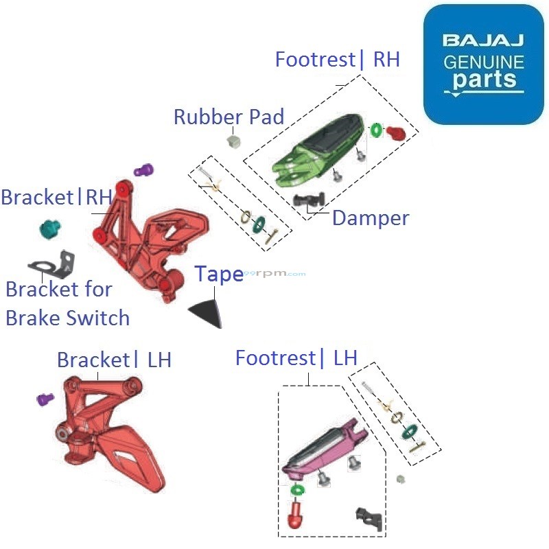 Bajaj Pulsar NS160 (201718) Front Footrest
