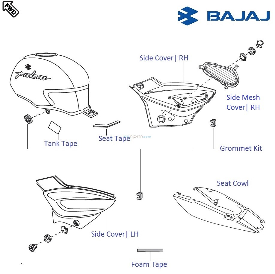 Bajaj Pulsar 220F DTSi Fuel Tank Cover