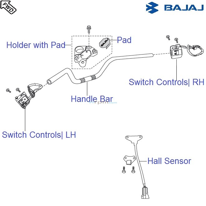 Bajaj Pulsar 150 UG4 DTSi Single Tube Type Handle Bar