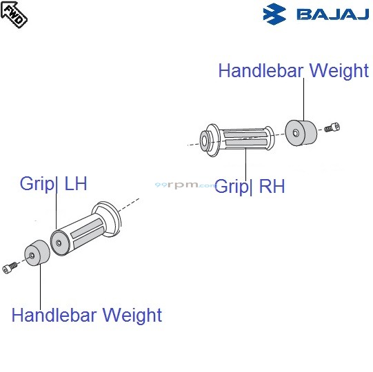 Bajaj Pulsar 150 UG4 DTSi Handle Grip & Handlebar Weight