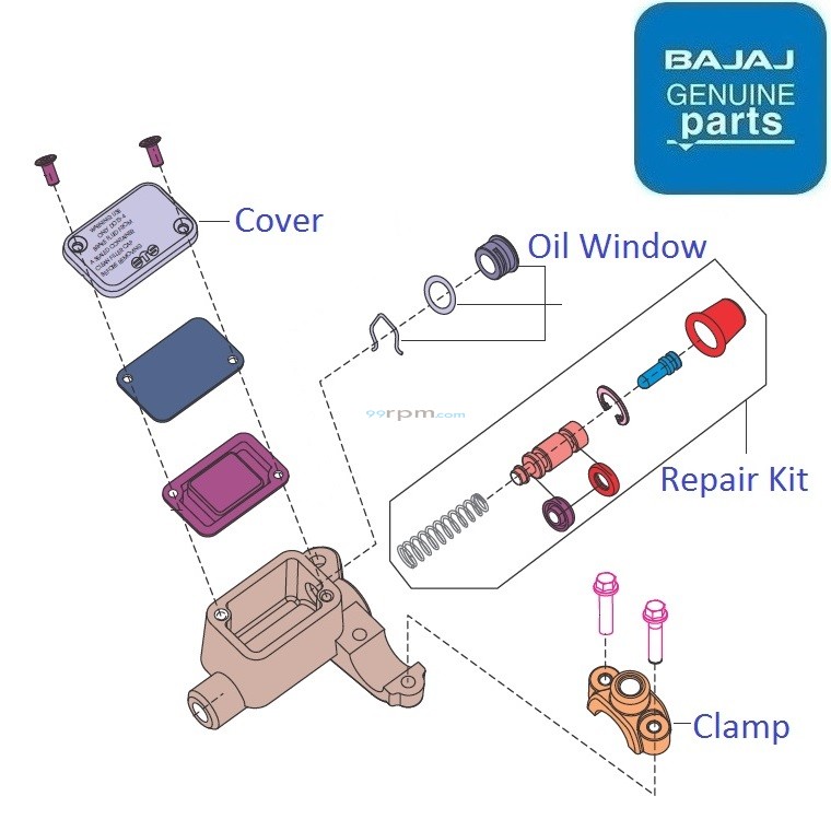 Bajaj Pulsar NS200 (BS4, 201719) Master Cylinder Components