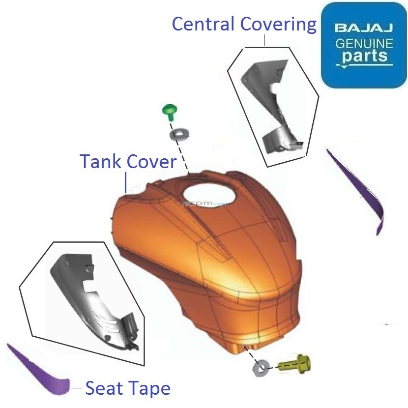 Bajaj Pulsar NS200 (USD Fork, 2023) Tank Cover