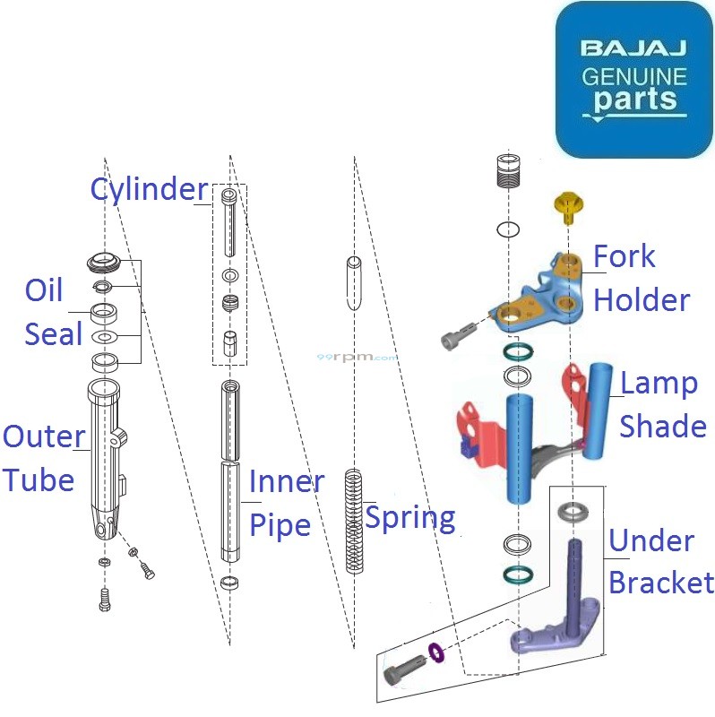 Bajaj Pulsar 125 Split Seat (BS6, 202021) Front Suspension Fork