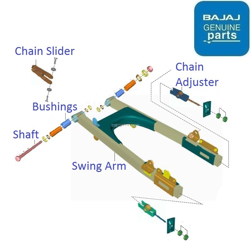 Bajaj Pulsar 125 Split Seat (BS6, 202021) Swing Arm