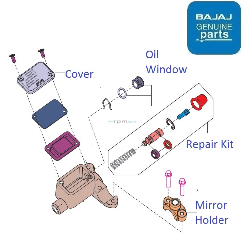Bajaj Pulsar 150 BS4 Front Master Cylinder Components