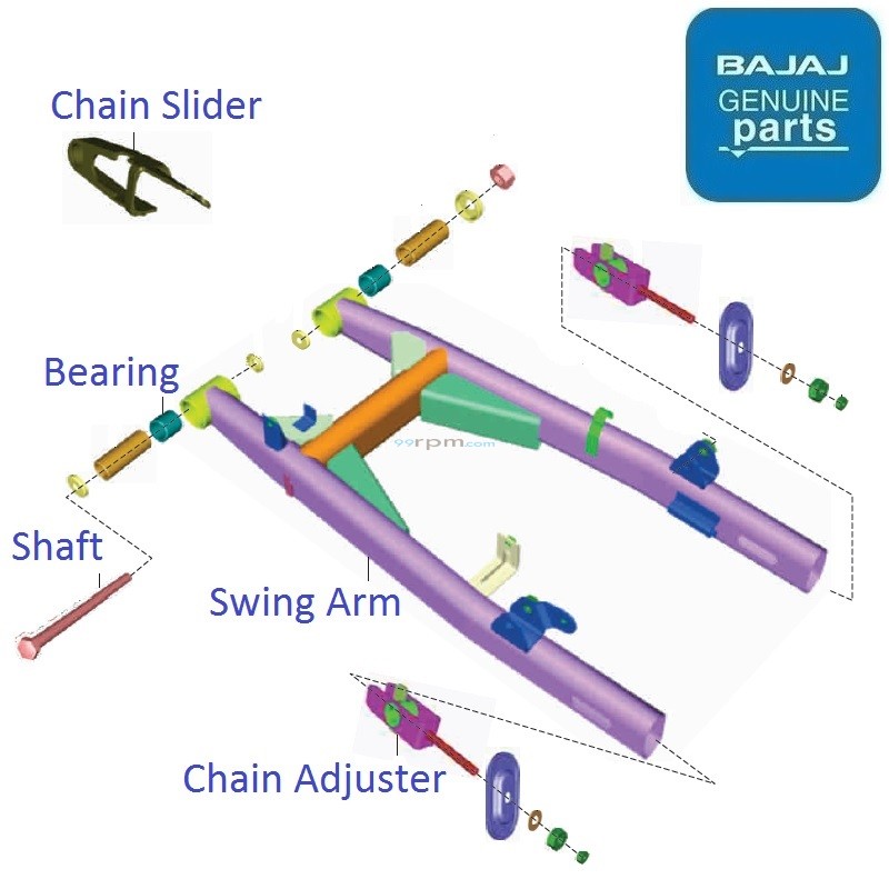 Bajaj Pulsar 150 Twin Disc UG5 BS4 Rear Suspension Swing Arm