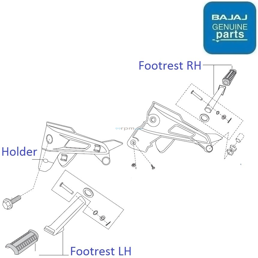 Pulsar 180 UG4 BS3 (200916) Rear Footrest
