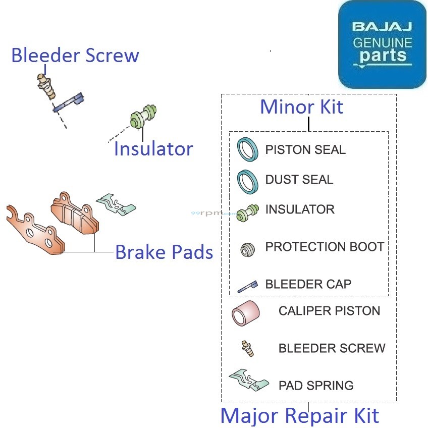 Bajaj Pulsar 220F (BS6, 2020) Front Brake Caliper Components