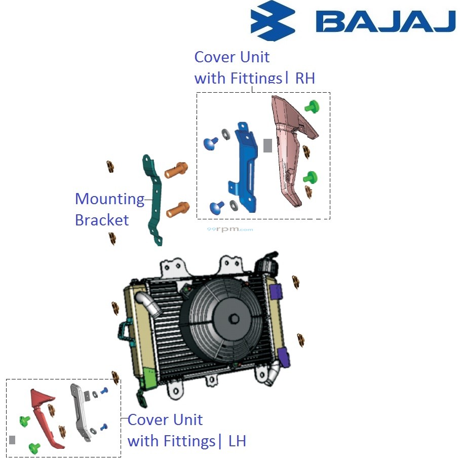Bajaj Pulsar 200NS: Radiator Mounting Cover/Shroud