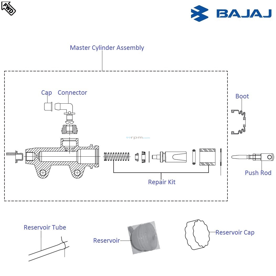 Bajaj Pulsar 220F DTSi Rear Brake Master Cylinder